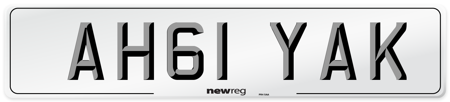 AH61 YAK Number Plate from New Reg